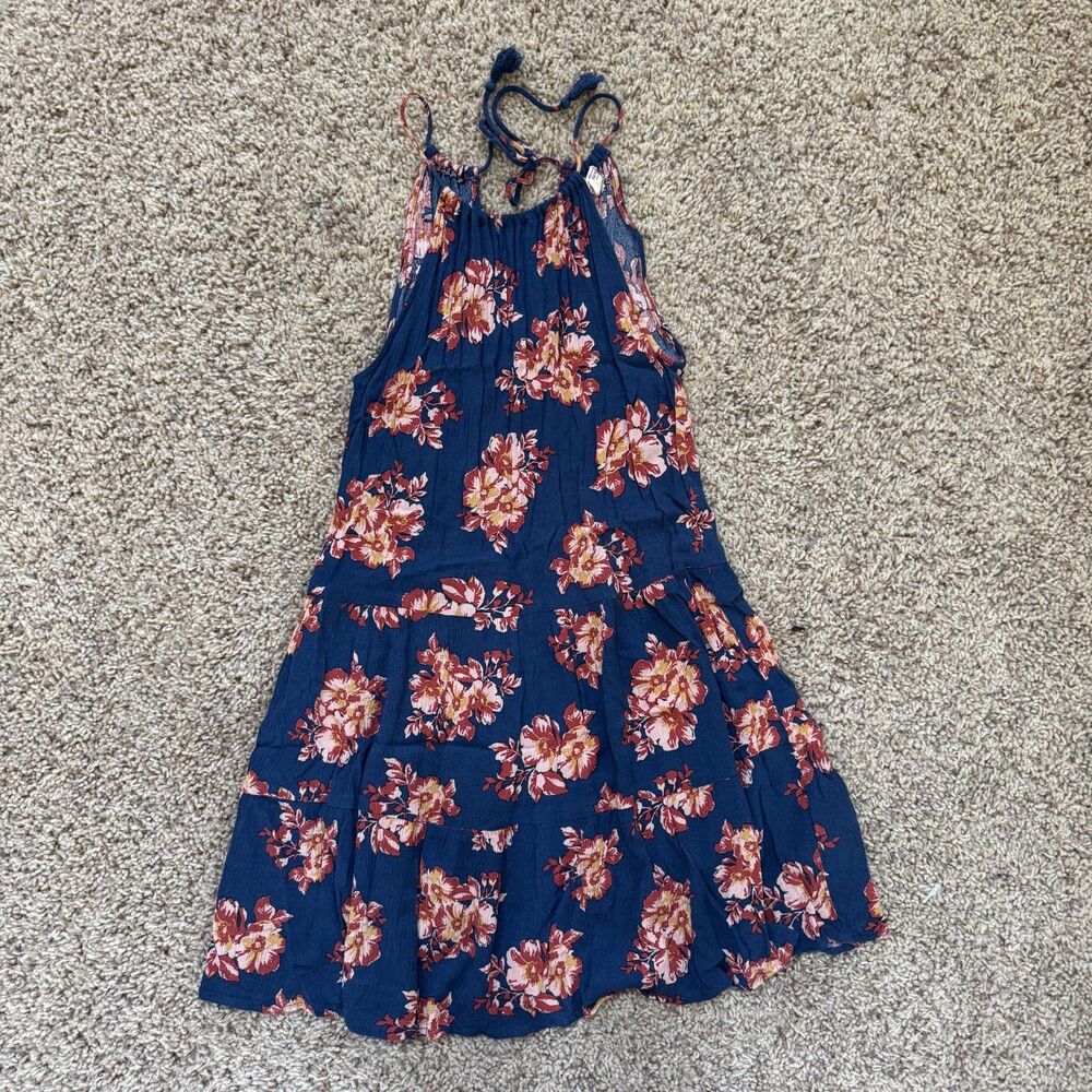 cape juby women size XS dress floral navy pink extra small